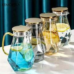 Diamond Texture Glass Teapot: Elegant Hydration