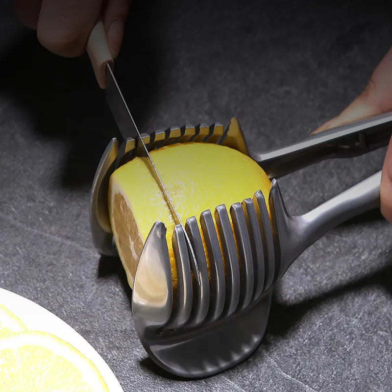 Stainless Steel Onion Holder & Slicer - Precision in Every Cut